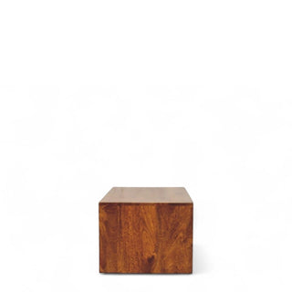 Mid-Century Modern Chestnut Wall-Mounted TV Stand with Drawers