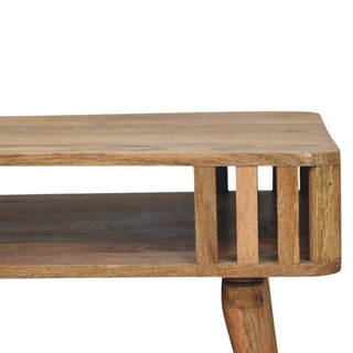 Mid-Century Modern Slatted Oak Coffee Table | Solid Wood