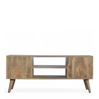 Mid-Century Solid Wood Media Stand with 4 Drawers