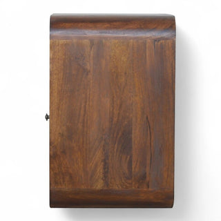 Chestnut Curved Edge Nightstand | Solid Mango Wood