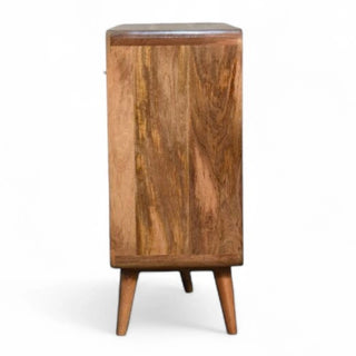 Mid-Century Modern Oak Curved 4-Drawer Dresser