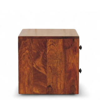 Mid-Century Modern Chestnut 2-Drawer Wall-Mounted Nightstand
