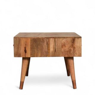 Oak-ish Coffee Table with Copper Brass Inlay | Solid Wood