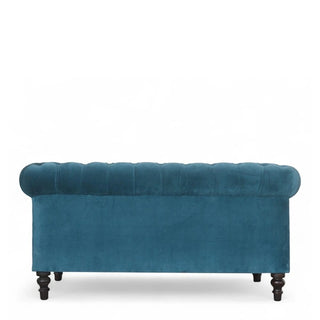 Teal Chesterfield Sofa | Handcrafted Cotton Velvet
