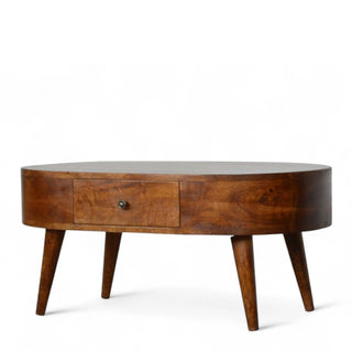 Mid-Century Modern Chestnut Rounded Coffee Table