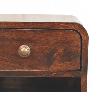 Mid-Century Modern Walnut Floating Nightstand with Open Slot