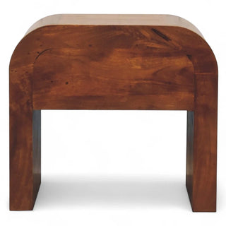 Mid-Century Solid Wood Nightstand with Drawer
