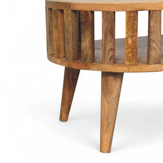 Vintage Mid-Century Round Solid Wood Coffee Table