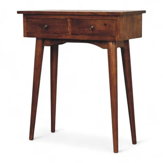 Mid-Century Modern Mini Chestnut Console Table