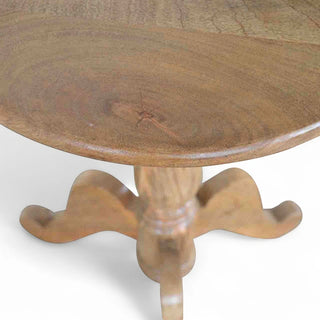 Solid Wood Round Tea Table | Compact Side Table
