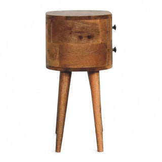 Mid-Century Modern Oak Rounded Nightstand | Solid Wood