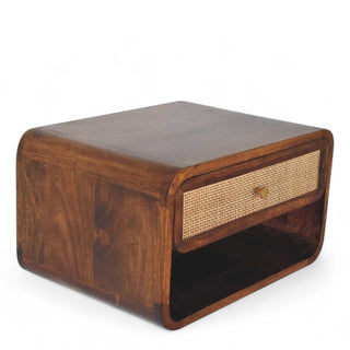 Mid-Century Modern Wall Mounted Woven Nightstand
