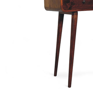 Mid-Century Modern Chestnut Curved Console Table