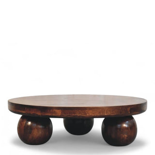 Mid-Century Modern Walnut Coffee Table with Ball Feet