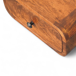 Mid-Century Modern Wall-Mounted Chestnut Nightstand