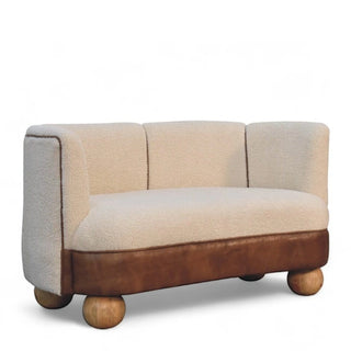 Boucle Cream Buffalo Small Sofa | Curved Back Design