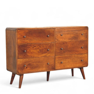 Mid-Century Modern Solid Wood 4-Drawer Dresser