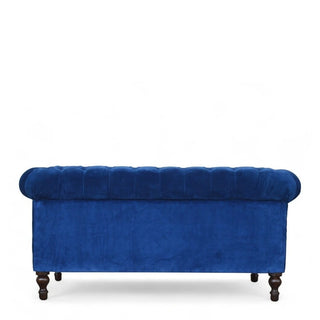 Royal Blue Velvet Chesterfield Sofa | Handcrafted 2-Seater