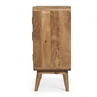 Mid-Century Modern Solid Wood Storage Cabinet with T-Bar Design