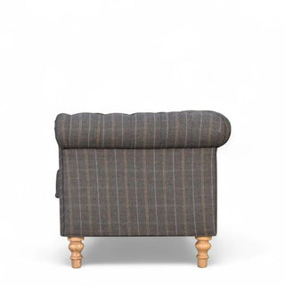 Pewter Tweed Chesterfield 2-Seater Sofa | Handcrafted Upholstery