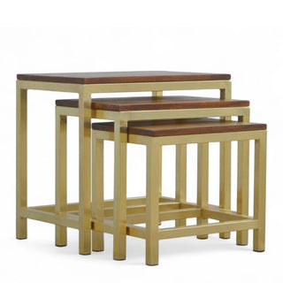 Mid-Century Modern Bar Stools Set of 3 | Golden Frame