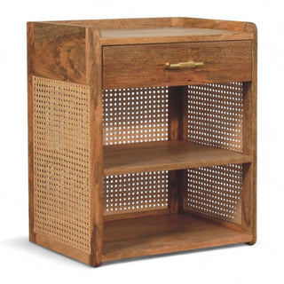 Mid-Century Modern Solid Wood Open Nightstand