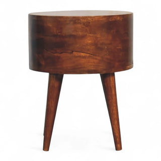 Mid-Century Modern Solid Wood 2-Drawer Nightstand