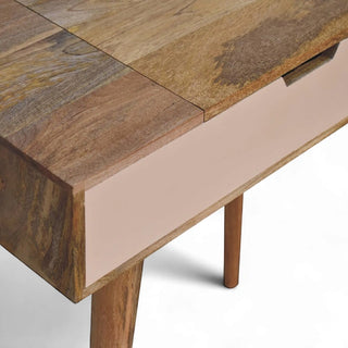 Mini Blush Pink Dressing Table with Foldable Mirror | Solid Wood