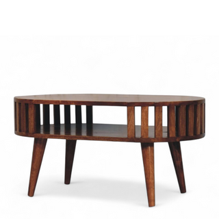 Honey Caramel Ariella Round Coffee Table | Solid Wood