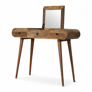 Mid-Century Modern Solid Wood Vanity with Mirror