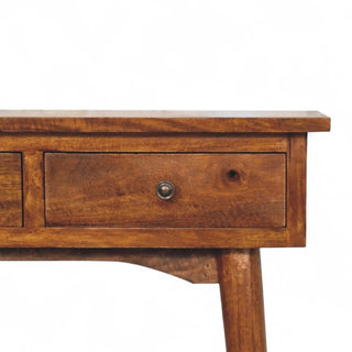 Mid-Century Modern Mini Chestnut Console Table