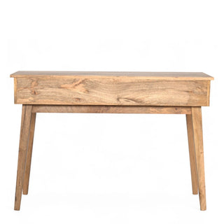 Mid-Century Modern Solid Wood Writing Desk with 2 Drawers