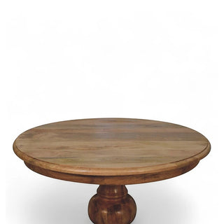 Round Turned Dining Table | Solid Mango Wood