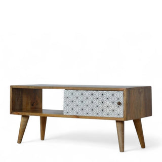 Prima Sliding Door Media Console | Solid Mango Wood