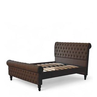 Multi Tweed Upholstered Bed Frame | Solid Wood Base