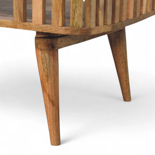 Mid-Century Modern Slatted Oak Coffee Table | Solid Wood