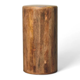 Mid-Century Modern Oak-Ish Solid Wood Drum Chest