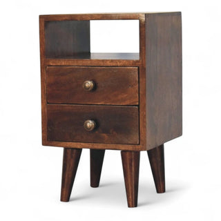 Mid-Century Modern Walnut Mini Nightstand