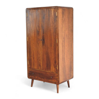 Mid-Century Modern Chestnut Curved Armoire