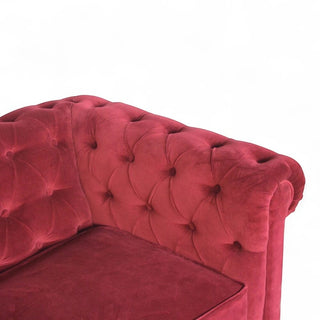 Wine Red Velvet Chesterfield Sofa | Handcrafted 2-Seater