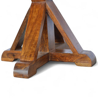 Chestnut Round Dining Table with Tristle Base | Solid Wood