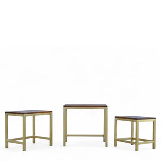 Mid-Century Modern Bar Stools Set of 3 | Golden Frame