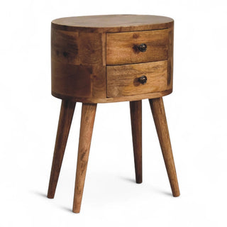 Mid-Century Modern Oak Rounded Nightstand | Solid Wood