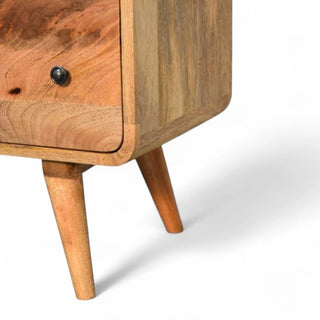 Mid-Century Modern Oak Curved 4-Drawer Dresser