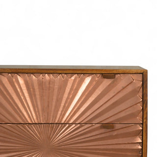Mid-Century Modern Rose Gold 3-Drawer Dresser