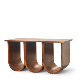 Triple Open Shelf Mid-Century Coffee Table | Solid Wood