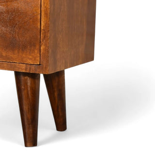 Mid-Century Modern Chestnut Wood Nightstand