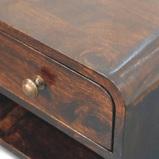 Mid-Century Modern Walnut Floating Nightstand with Open Slot