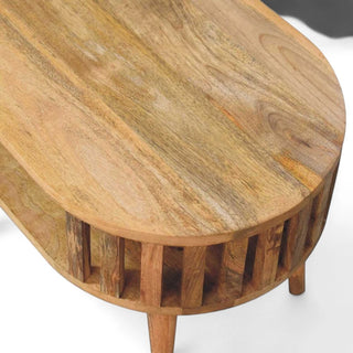 Vintage Mid-Century Round Solid Wood Coffee Table