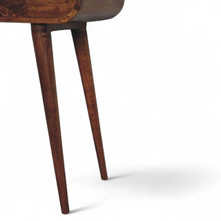 Mid-Century Modern Chestnut Vanity with Foldable Mirror